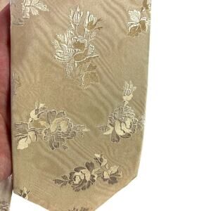 Ermenegildo Zegna Silk Tie Men’s Designer Gold Floral Pattern